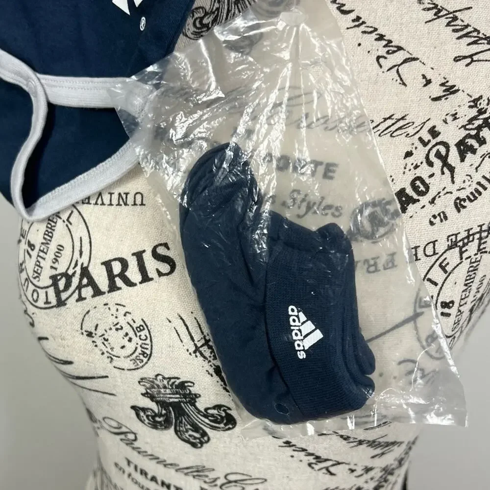 NWT Adidas New York Yankees 3/6 months onesie with matching socks